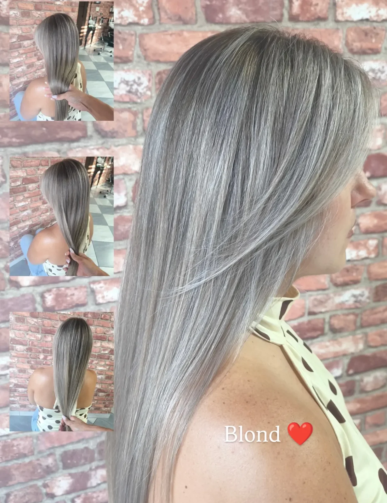 Chłodny, popielaty blond na długich włosach